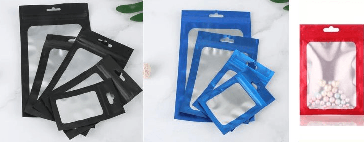 Mẫu túi zip tích hợp lỗ treo và tay cầm