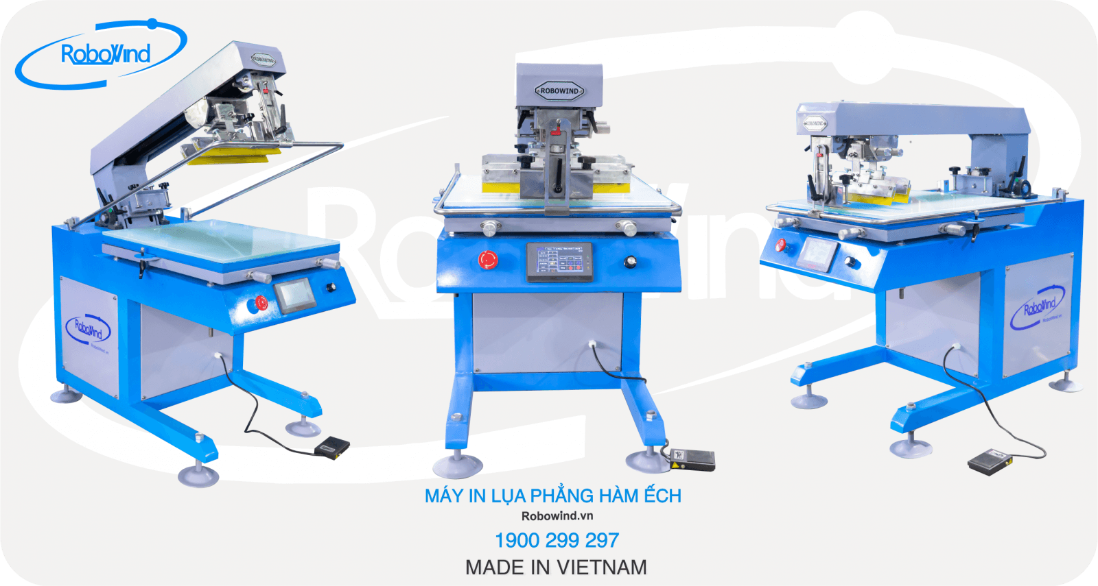 Thiết bị in lụa dạng phẳng hàm ếch Robowind