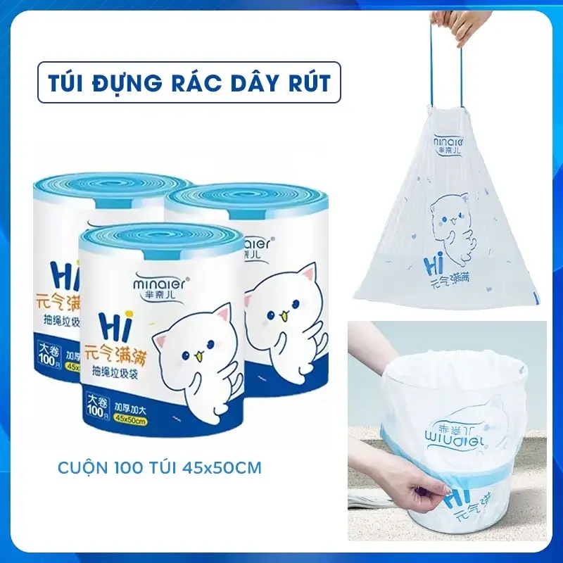 Túi đựng rác dây rút Minaier (Dòng phân hủy sinh học)