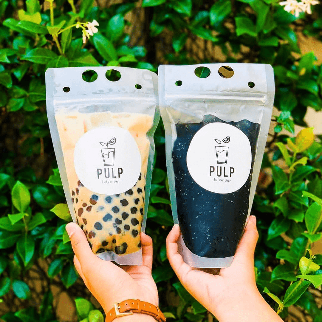 Túi zip đựng trà sữa in họa tiết xinh xắn, chất lượng cao 11 Túi zip trà sữa một mặt trong và một mặt bạc