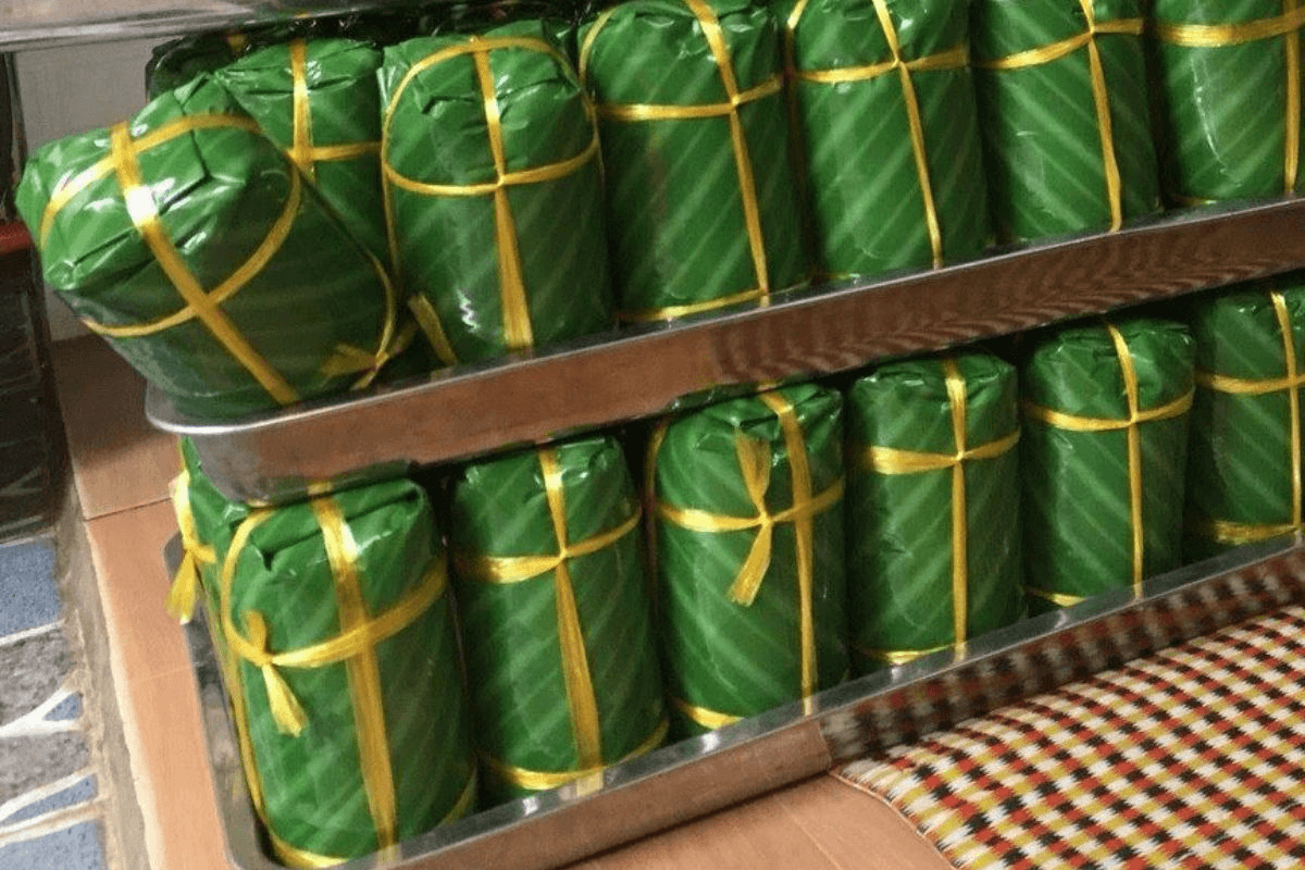 Lá chuối giả chất liệu nhựa bền đẹp dùng gói nem chả 16 Các loại lá chuối nilon chuyên dụng gói giò, nem, chả 1