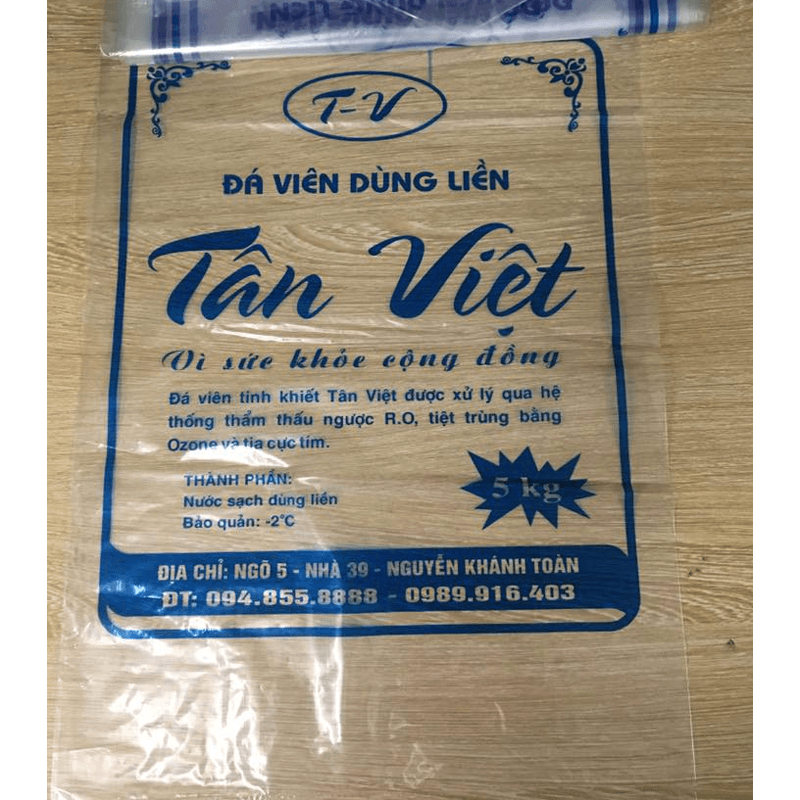 Túi đựng nước đá in thương hiệu thiết kế chuyên nghiệp 5 Kích thước và báo giá túi đựng nước đá
